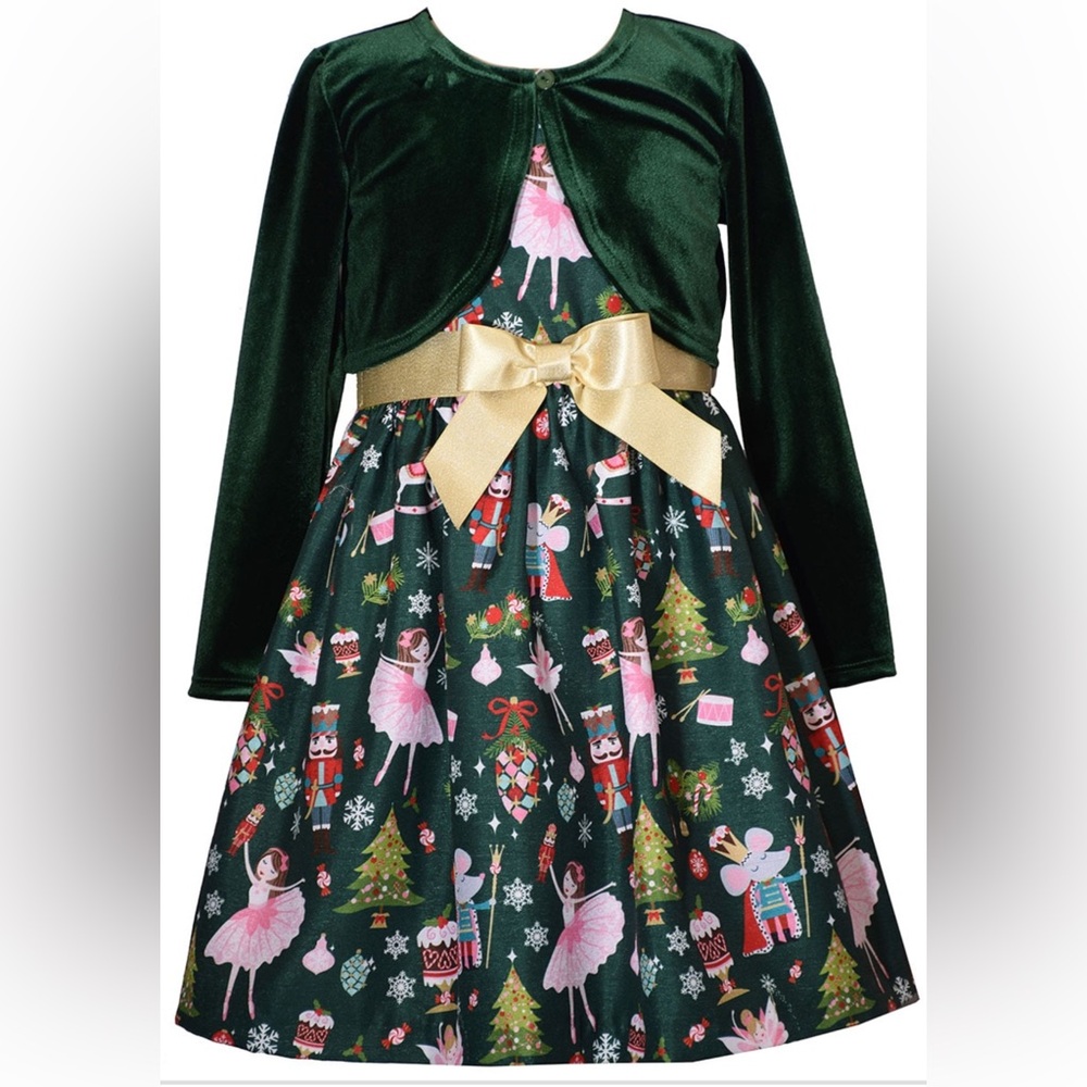 NWT Bonnie Jean Nutcracker Cardigan 2 Pc Dress Set  - 6, 7, 12, 14, 16